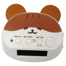 포포팬시 무소음 햄치 페이스 공부 타이머 스톱워치, 1개, 브라운계열