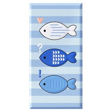 올리웰 귀여운 인테리어 스티커 방수 단열 쿠션 입체 벽 패널, 물고기, 1개