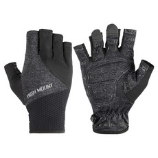 HIGH MOUNT JECO 三重運動半指手套 雙手套組, 1套, 黑色