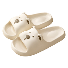 Lovely 可愛小熊防滑靜音EVA拖鞋, 1個, 象牙白