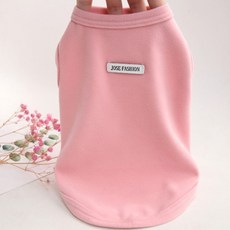 寵物簡約T恤, 1個, 粉紅色