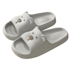 Lovely 可愛小熊防滑靜音EVA拖鞋, 1個, 灰色