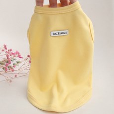 반려동물 심플 티셔츠, 옐로우, 1개