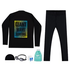 aquatica 兒童用防磨衣上衣 AQA383 + 水上緊身褲 AQA415 + 一般用泳鏡 + 彈性泳帽 + 耳塞 + 塑膠袋 套組