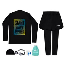 aquatica 防磨衣上衣 AQA383 + 短褲水陸兩用褲 AQA421 + 一般用泳鏡 + 彈性泳帽 + 耳塞 + 透明收納袋組合