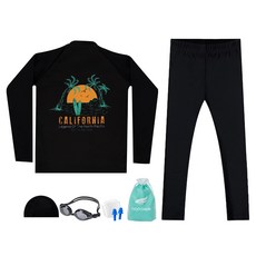 aquatica 防磨上衣 AQA386 + 水上緊身褲 AQA415 + 一般泳鏡 + 彈性泳帽 + 耳塞 + 防水袋套裝