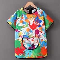 NEOBEAM 美術防水圍裙 美術袍 短袖, 白色