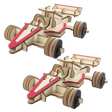 WOODABLE 立體拼圖 F1賽車 XB-G012H, 52件, 2個, 混合顏色