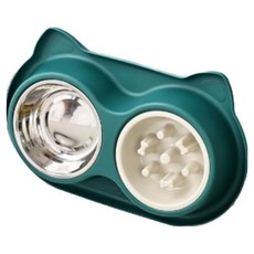 狗狗防噎慢食寵物碗, 綠色, 1個