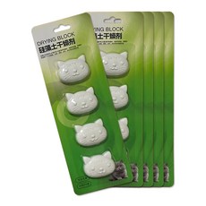 毛皇上 珪藻土乾燥劑貓頭 41g 可愛造型 可重複使用 吸濕防潮, 5組