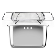 WAGENSTEIGER 不鏽鋼洗碗槽 10L + 小型滑動網籃組合, 1套, 單一顏色