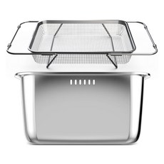 WAGENSTEIGER 無研磨劑不鏽鋼304洗碗桶+滑動網狀籃子 中型組, 1套, 單色