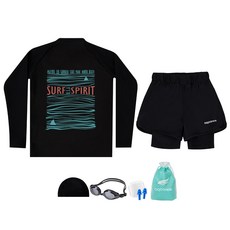 aquatica 兒童防曬衣上下裝 + 一般泳鏡 + 泳帽 + 耳塞 + 防水袋組合 AQA389+AQA420