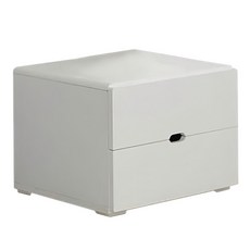 JD FURNITURE Romi 抽屜式床頭櫃 雙層收納 臥室床邊櫃 400 x 320 x 305mm, 1個, 白色