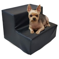 Ggassine 狗狗基本雙層皮革階梯, 1個, 黑色