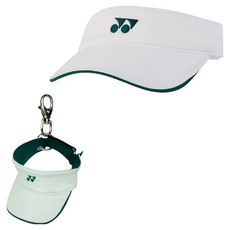 yonex 遮陽帽 255CC003U+鑰匙圈 255AA002U組, 1套, 白色