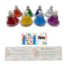 OPPA 奧福樂器 叮叮8音按鐘 彩虹設計 防滑底座 附樂譜, 1組, 多色