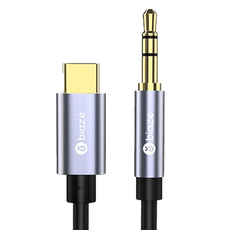 biaze 畢亞茲 Type-c轉3.5mm 轉換線 車用AUX音訊線 耳機介面轉換頭 音響箱音訊轉接手機轉接頭 50cm, 1條