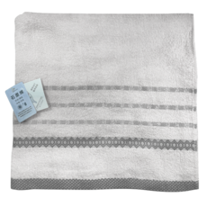 台灣製石墨烯浴巾 135 x 70cm 233g 灰色 純棉吸水速乾, 1條