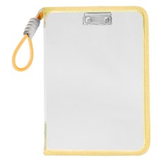 모하코 클립보드 지퍼화일백 A4 투명 파일 케이스, 1개, 마카롱옐로우