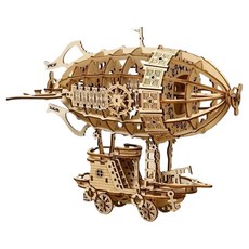 Soulrich 帥氣木製組裝 3D DIY 飛船 18.5 x 12.8 x 16.5 cm, 1個, 混合色