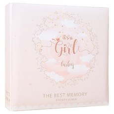 라늬온 종이 속지 포켓 앨범 200매, 아기 성장 앨범 여아용, 1개, 50매