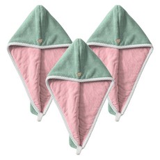 Amiss 機能感 雙層加厚乾髮帽, 抹茶綠, 3個