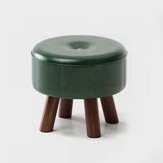 순잠 신발 갈아신는 원목 소프트 낮은 스툴 의자 원형 32 x 32 x 26 cm, 그린, 1개