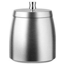 아늑공간 뚜껑이 있는 스테인리스 담배 재떨이, 실버, 1개