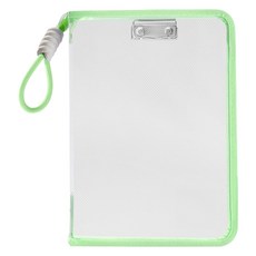 모하코 클립보드 지퍼화일백 A4 투명 파일 케이스, 1개, 마카롱그린