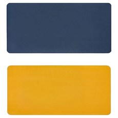 테이아 와이드 양면 논슬립 데스크 매트, 네이비 + 옐로우