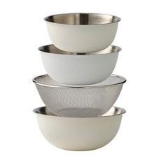 MOTHER-K 摩登鋼藝多功能料理盆4件組, 1組, 料理盆 3個 + 瀝水籃