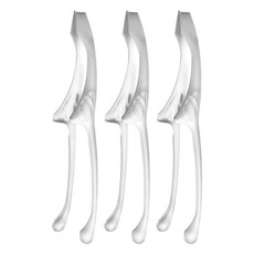 小麥購物 不鏽鋼烤肉夾 G453 中, 3個, 銀色