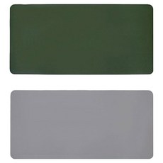 테이아 와이드 양면 논슬립 데스크 매트, 다크그린 + 그레이