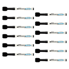 MUNGYO 細筆白板筆 橡皮擦, 12支, 黑色