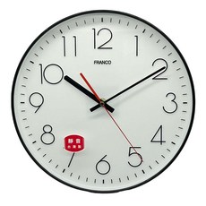 FRANCO 極簡靜音掛鐘, 白色底黑色字 + 黑色外框