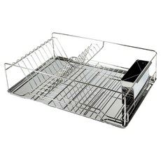 UNIQUE HOUSE HOME DECO 全不鏽鋼水槽碗盤瀝水架, 銀色, 1個, 1層