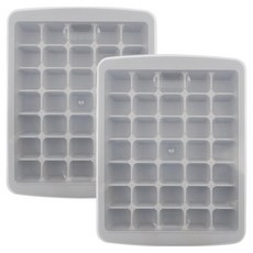 kitchen U 35格附蓋製冰盒, 2個, 灰色