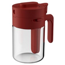 Reddot 紅點生活 2合1倒挖兩用玻璃調味罐 酒紅色, 1個, 300ml