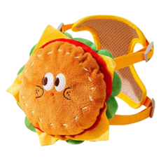 hipidog 嬉皮狗 可愛漢堡薯條寵物小背包, 漢堡 咖啡色, 1個