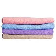 non-no 儂儂 精梳棉瞬間吸水洗臉巾 台灣製 76 x 32cm, 4條, 多色 - 款式隨機