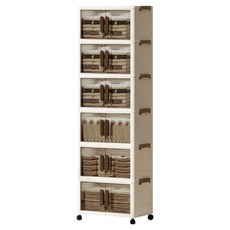 FANCY LIFE 帶輪折疊收納櫃 6層, 透明黑