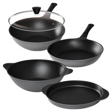 Kitchen-Art 鈦金平底鍋4件組, 1套, 灰色, 5種