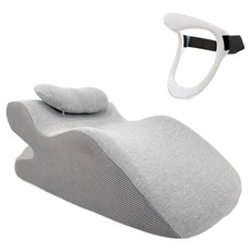 LifeMD 第四代升級版 趴睡專用前頸記憶棉枕頭 大型 + 頸部支撐器套組 LMD051G, 1套, 灰色