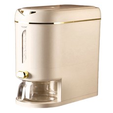 按壓式儲量桶 10L, 1個, 奶油黃