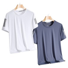 제이티엘 남성용 심플 스포츠 런닝 반팔 티셔츠 2종 세트