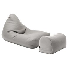 보니타 난연소재 초대형 롱파우치 빈백 RFF303 + 풋스툴 세트, 에쉬그레이