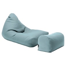 보니타 난연소재 초대형 롱파우치 빈백 RFF303 + 풋스툴 세트, 스카이