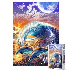 銀色波浪上的旅行拼圖, 1個, 混合色, 500件