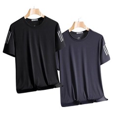 제이티엘 남성용 심플 스포츠 런닝 반팔 티셔츠 2종 세트